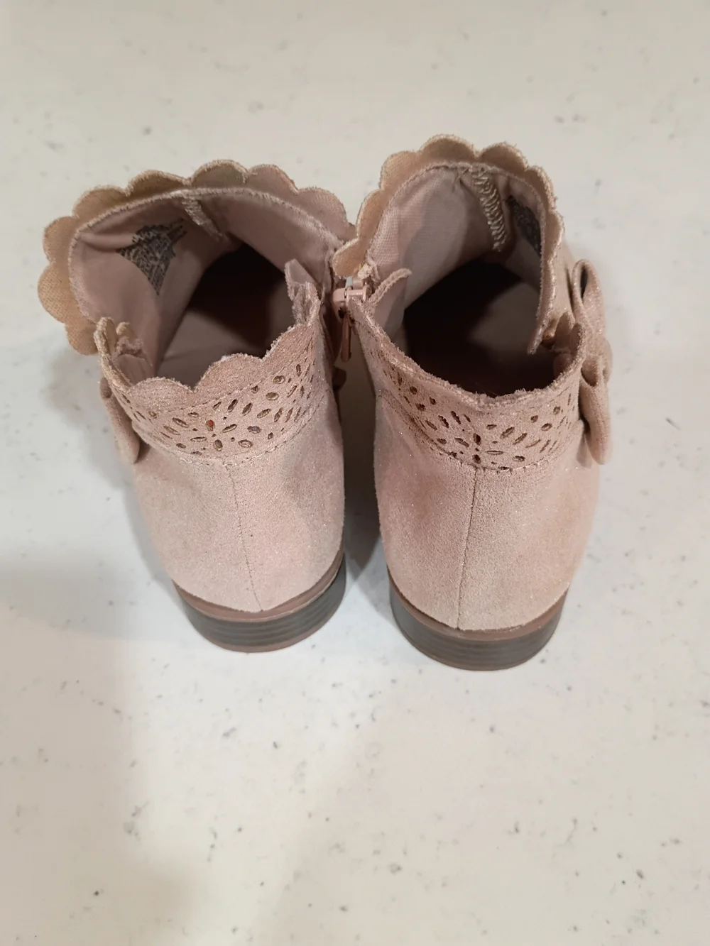 NEW Jumping Beans Ankle Boots With Bows Rose gold  Size 11 Girls